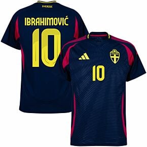 24-25 Sweden Away Shirt + Ibrahimović 10 (Official Printing)
