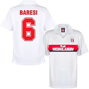 1988 AC Milan Away Retro Shirt + Baresi 6 (Retro Flock Printing)