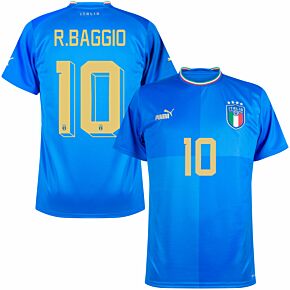 22-23 Italy Home Shirt + R.Baggio 10 (Official Printing)