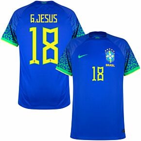 22-23 Brazil Away Shirt + G.Jesus 18 (Official Printing)