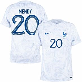22-23 France Away Shirt + Mendy 20 (Official Printing)