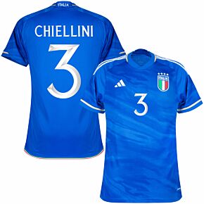 23-24 Italy Home Shirt + Chiellini 3 (Official Printing)