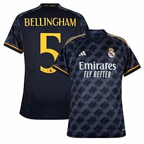 23-24 Real Madrid Away Shirt + Bellingham 5 (Official Cup Printing)