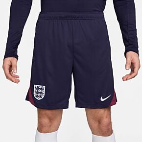24-25 England Dri-Fit Strike Shorts - Purple Ink/Rosewood/White