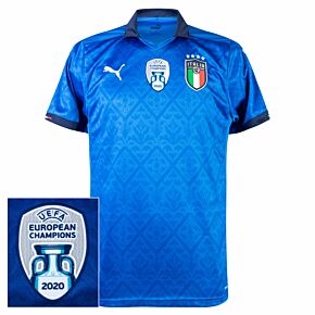 20-21 Italy Home Shirt + Euro 2020 Winners Patch