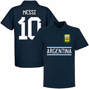 Argentina Messi 10 Team Polo Shirt - Navy