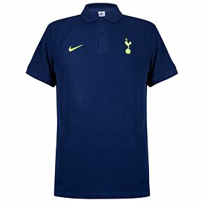 22-23 Tottenham Crest Pique Polo Shirt - Blue