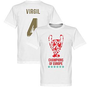 Liverpool Trophy Virgil 4 Champions of Europe Tee - White