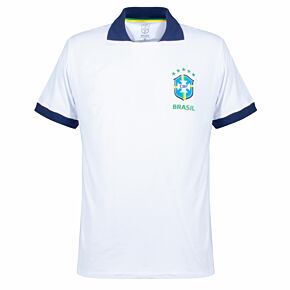 Brazil Retro Polo Shirt - White/Navy