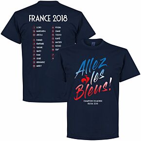 France Allez les Bleus Russia 2018 Squad Tee - White