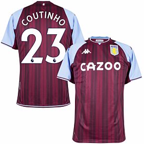 21-22 Aston Villa Home Shirt + Coutinho 23 (Premier League)