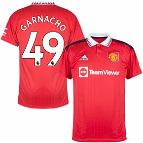 22-23 Man Utd Home Shirt + Garnacho 49 (Premier League)