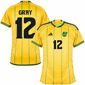 23-24 Jamaica Home Shirt + Gray 12 (Official Printing)