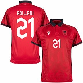 23-24 Albania Home Matchday Shirt +Asllani 21 (Fan Style Printing)