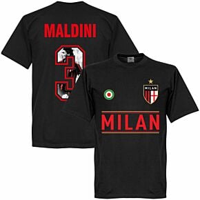 AC Milan Maldini 3 Gallery Team Tee - Black