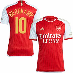 23-24 Arsenal Home Shirt + Bergkamp 10 (Legend Printing)