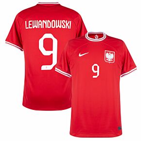 22-23 Poland Away Shirt + Lewandowski 9 (Official Printing)