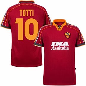 COPA AS Roma Home Retro Shirt 1998-1999 + Totti 10