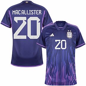 22-23 Argentina Away Shirt + Mac Allister 20 (Official Printing)