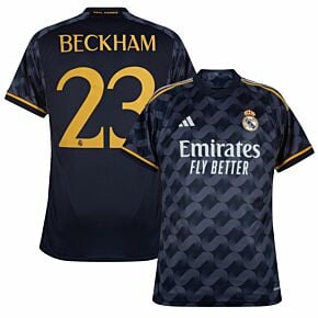 23-24 Real Madrid Away Shirt + Beckham 23 (Official Printing)