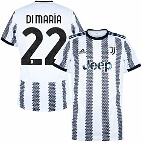22-23 Juventus Home Shirt + Di María 22 (Official Printing)