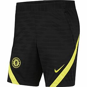 21-22 Chelsea Strike Training Shorts - Black/Yellow