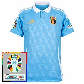 24-25 Belgium Away Shirt incl. Euro 2024 & Foundation Tournament Patches