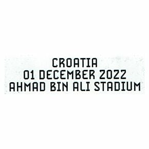 Official World Cup 2022 Matchday Transfer Croatia v Belgium 1 December 2022 (Belgium Home)