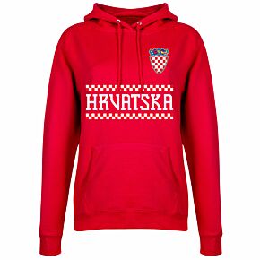 Croatia Team Womens Hoodie - Red