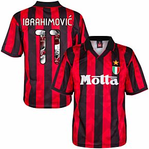 1994 AC Milan Home Retro Shirt + Ibrahimović 11 (Gallery Style Printing)