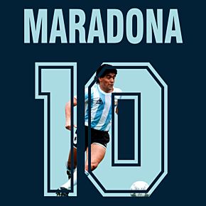 Maradona 10 (Retro Gallery Style Printing) 20-21 Argentina Away