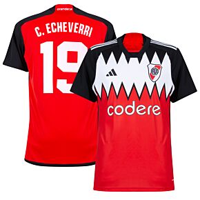 23-24 River Plate Away Shirt + C.Echeverri 19 (Fan Style)
