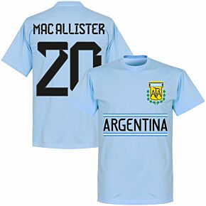 Argentina Mac Allister 20 Team T-shirt - Sky Blue