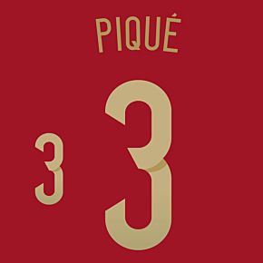 Piqué 3 - Spain Home Official Name & Number 2014 / 2015
