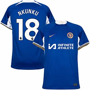 23-24 Chelsea Home Shirt (incl. Sponsor) + Nkunku 18 (Premier League)