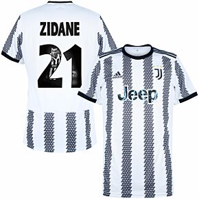 22-23 Juventus Home Shirt + Zidane 21 (Gallery Printing)