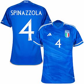 23-24 Italy Home Shirt + Spinazzola 4 (Official Printing)