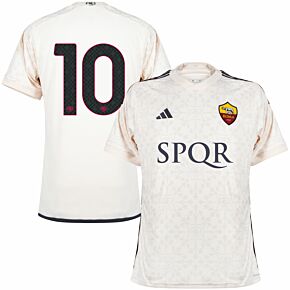 23-24 AS Roma Away Shirt incl. SPQR Sponsor + No.10 (Official Printing)