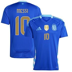 24-25 Argentina Away Shirt - Kids + Messi 10 (Official Printing)