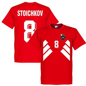 Bulgaria Stoichkov 8 Retro Tee - Red