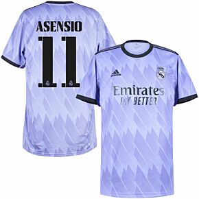22-23 Real Madrid Away Shirt + Asensio 11 (Official Cup Printing)