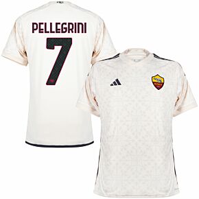 23-24 AS Roma Away Shirt + Pellegrini 7 (Official Printing)