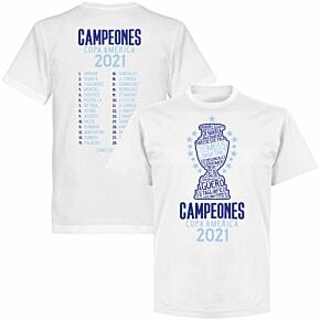 Argentina 2020 Copa America Champions Squad T-shirt - White