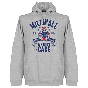 Millwall We Don't Care Hoodie - Grey