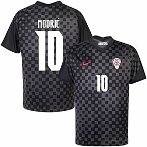 20-21 Croatia Away Shirt - Kids + Modric 10 (Fan Style Printing)