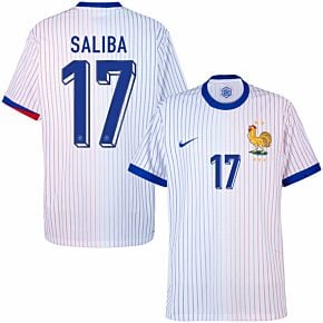 24-25 France Dri-Fit ADV Match Away Shirt + Saliba 17 (Official Printing)