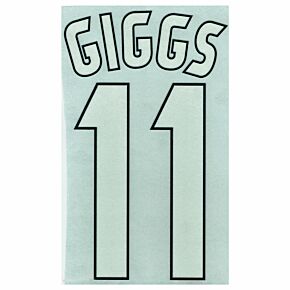 Giggs 11 - 98-99 Home C/L Style - 1 Star Flock Name and Number Transfer