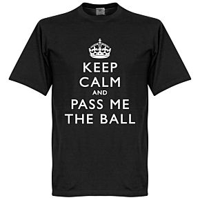 Keep Calm and Pass Me the Ball Tee - Black