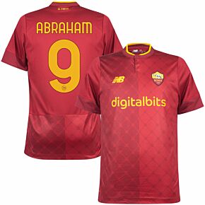 22-23 AS Roma Home Shirt + Abraham 9 (Official Printing)