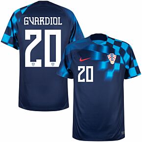 22-23 Croatia Away Shirt + Gvardiol 20 (Official Printing)